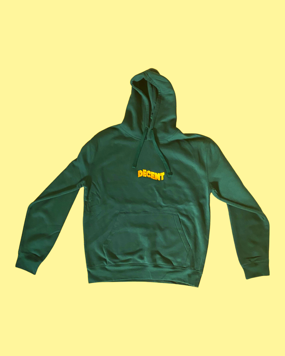 Decent bottle green hoodie Half Decent Day