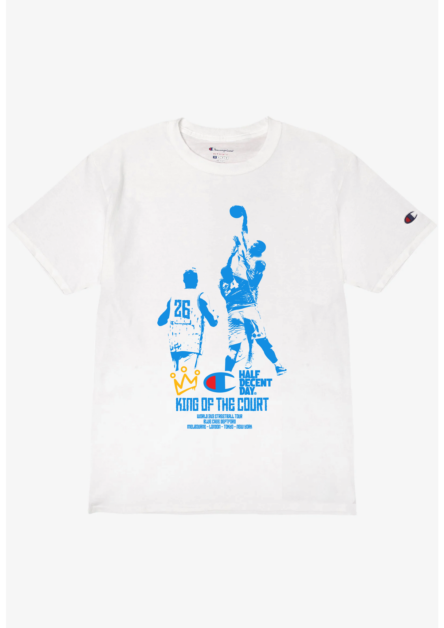 CHAMPION X KING OF THE COURT X HALF DECENT DAY LIMITED EDITION T-SHIRT